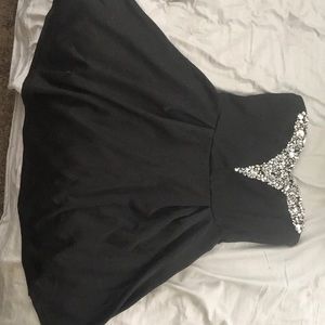 Black dress with rhinestones